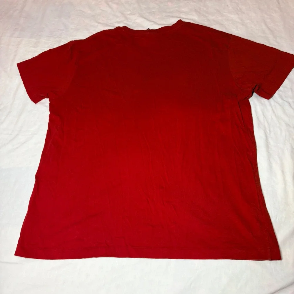 Polo Ralph‎ Lauren Mens Red V-Neck T-Shirt Short Sleeve Cotton Pony Logo Large
